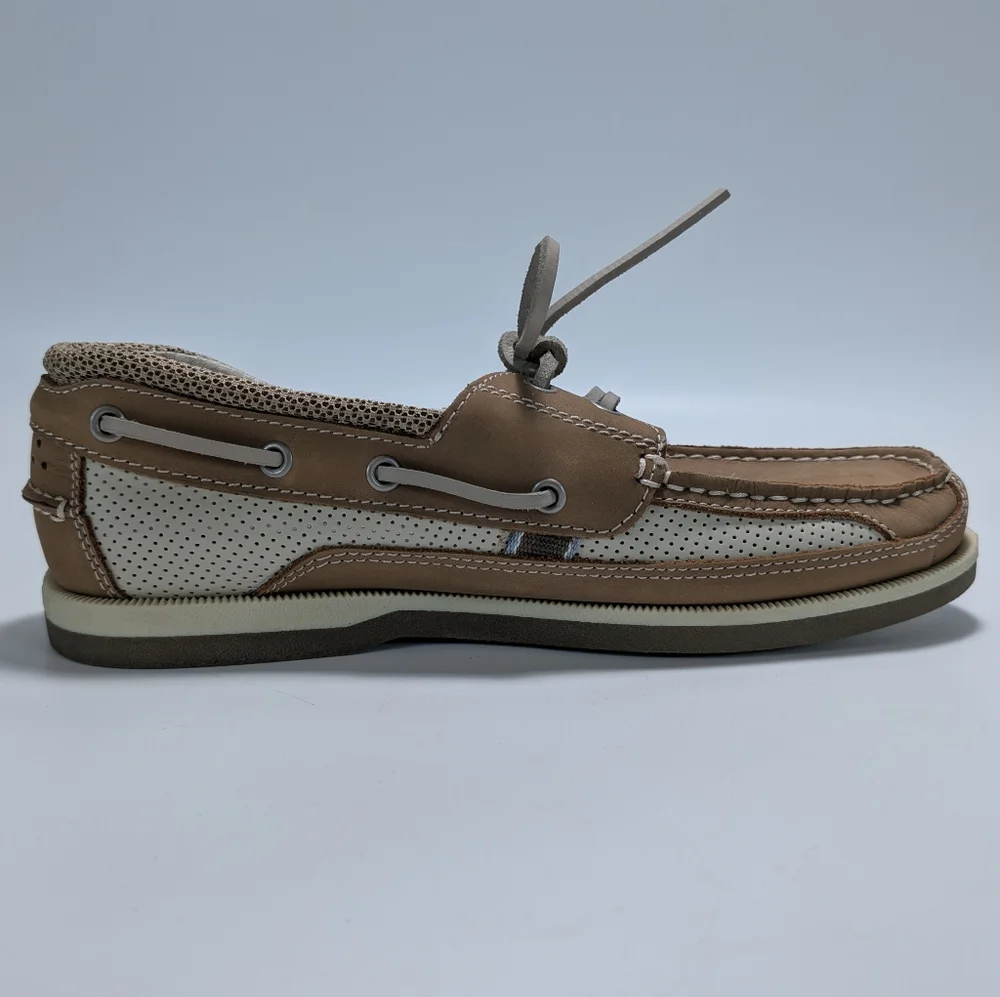 Maragritaville Soles Of The Tropics North Shore Leather Lace Up Boat Shoes NWT